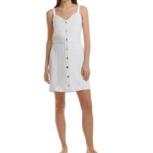 7 for all Mankind White Button Front Denim Dress Size M Jumper